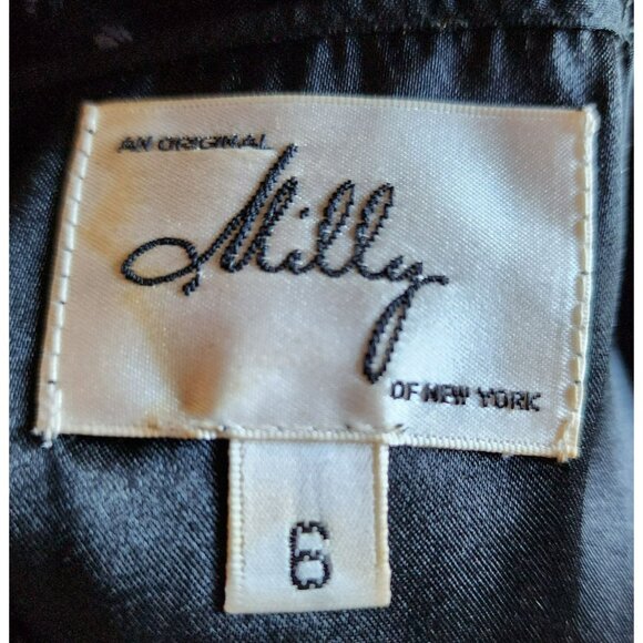 Milly Black Lace Sheath Dress Sz 6 | Cotton Nylon Blend | Classic Elegant $495 - Picture 2 of 7